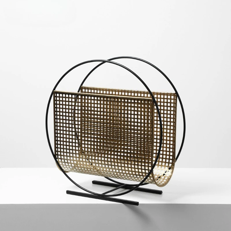 Home Decor Magazine - Creative Grid Round Metal Magazine Rack