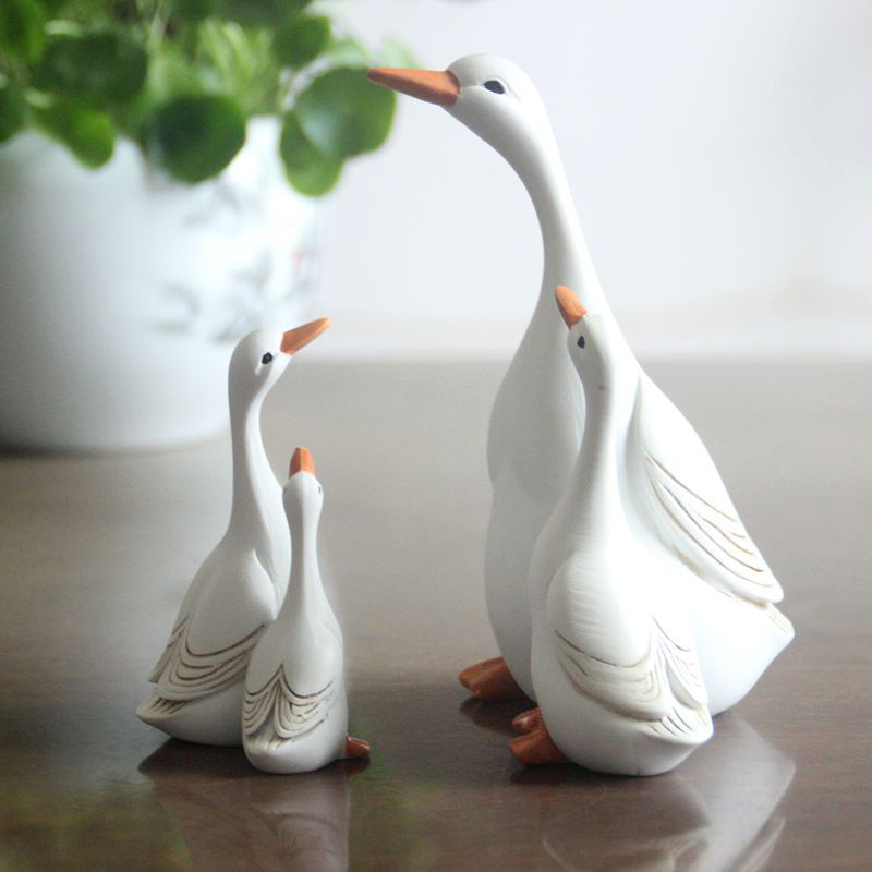 Home Decor Za - Fun Cute Duck Resin Statue Mother