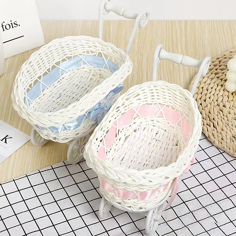 Rattan Plant Basket - 1Pcs Basket Baby Cart Stroller Woven