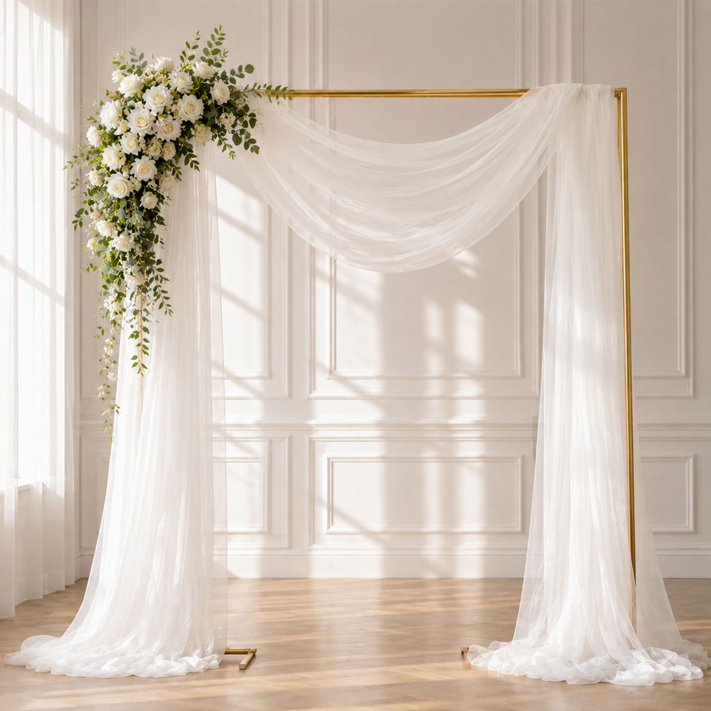 Linen Table Runner - 1 Pack Flowy Sheer Tulle Fabric,