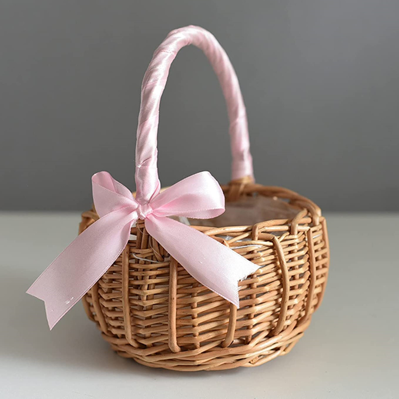 Rattan Plant Basket - Handmade Storage Rack Woven Flower Baskets