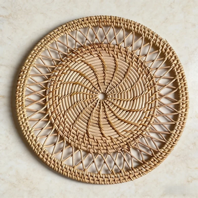 Round Wicker Tray Rattan Woven - Rattan Plant Basket ulasan dan harga