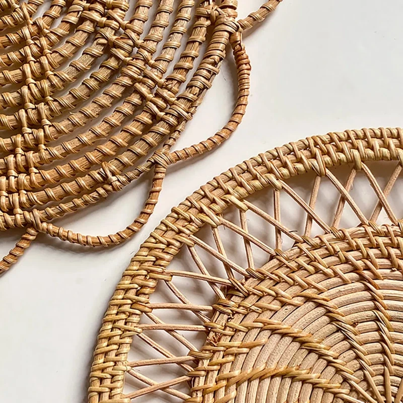 Round Wicker Tray Rattan Woven - Rattan Plant Basket ulasan dan harga