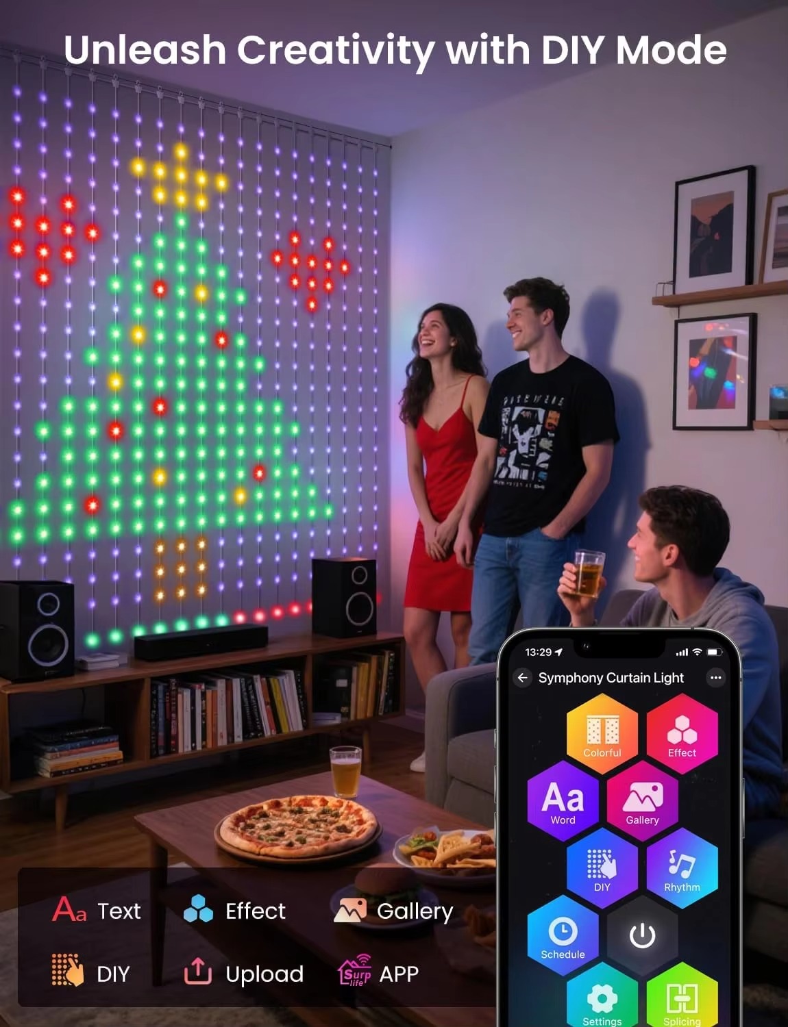 USB Curtain Light 400 LED Dyna - Home Decor Free App ulasan dan harga