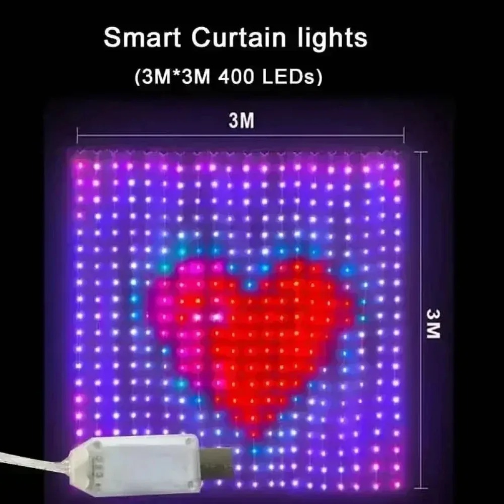 LED Pixel Curtain Lights Bluet - Home Decor Free App ulasan dan harga
