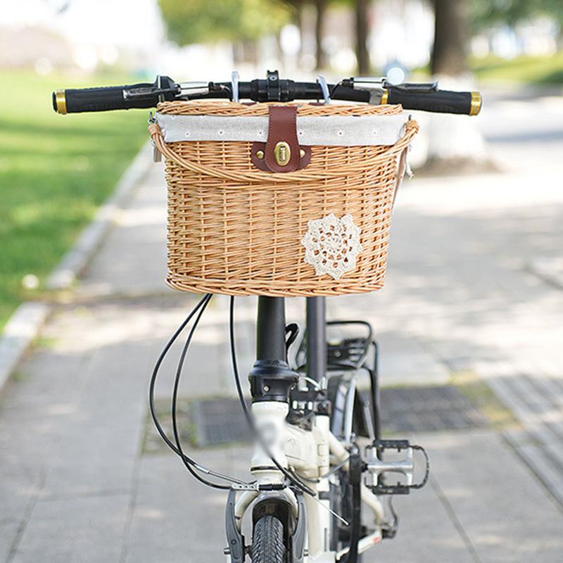 Wicker Bicycle Basket Handleba - Rattan Plant Basket ulasan dan harga