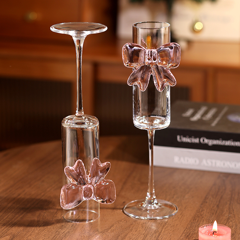 Bow Champagne Flutes Glass Wed - Home Decor Y2K ulasan dan harga