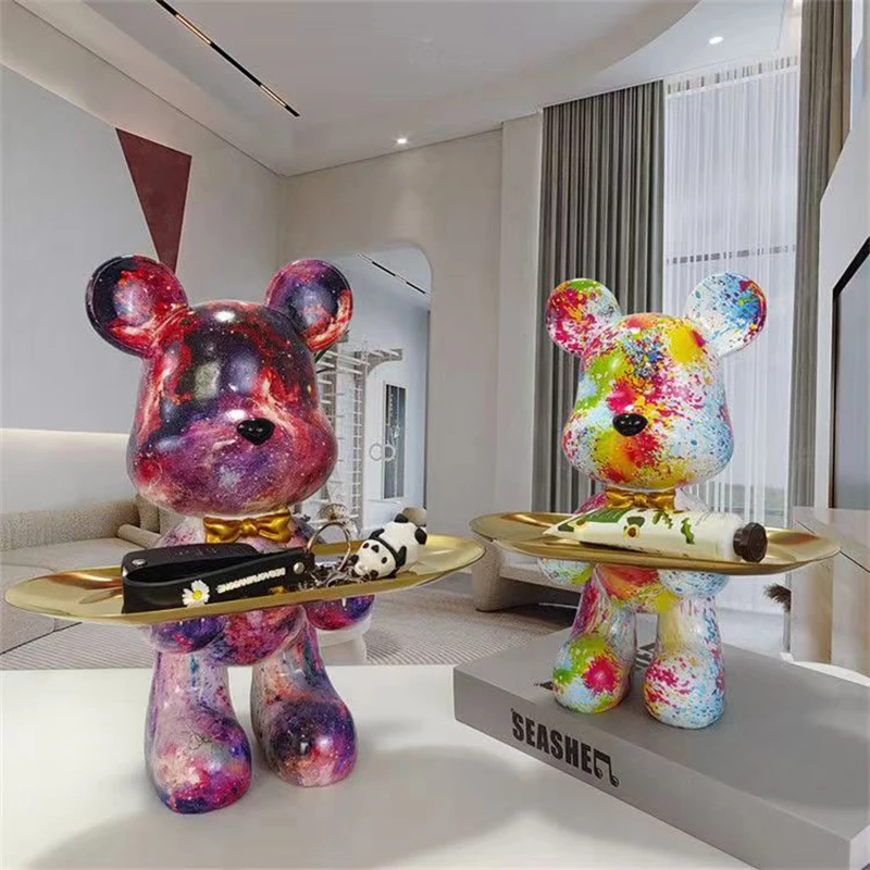 29cm Graffiti Bear Figurine Ho - Home Decor Y2K ulasan dan harga