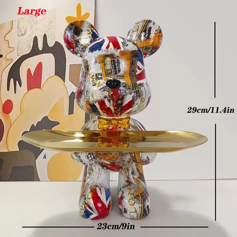 29cm Graffiti Bear Figurine Ho - Home Decor Y2K ulasan dan harga