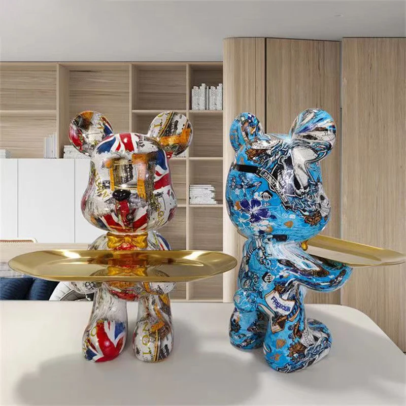 29cm Graffiti Bear Figurine Ho - Home Decor Y2K ulasan dan harga