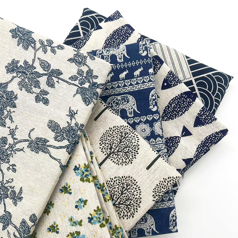 Vintage Blue Floral Cotton Lin - Linen Table Runner ulasan dan harga