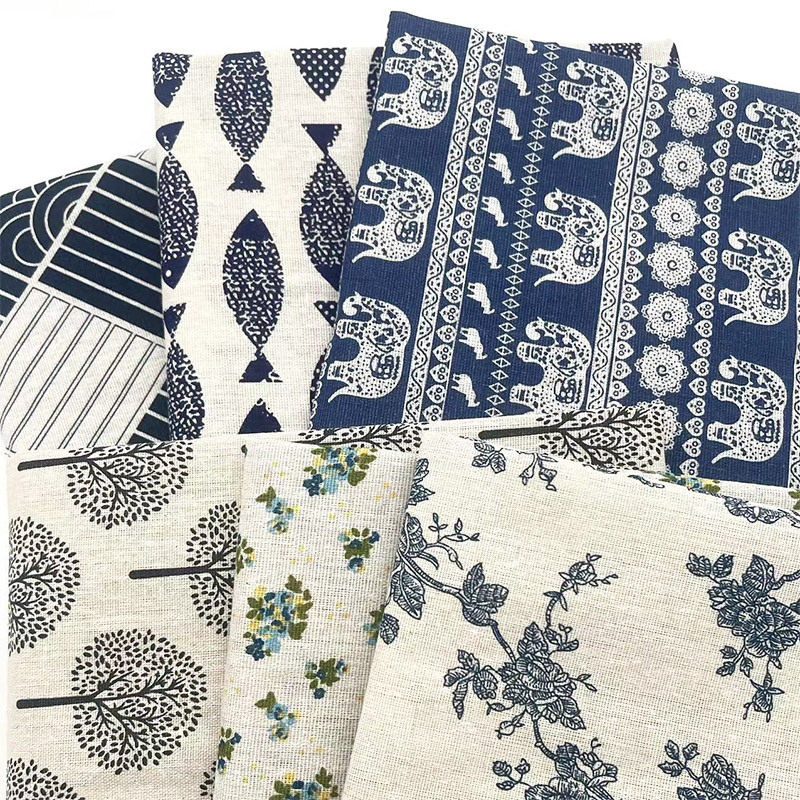 Vintage Blue Floral Cotton Lin - Linen Table Runner ulasan dan harga