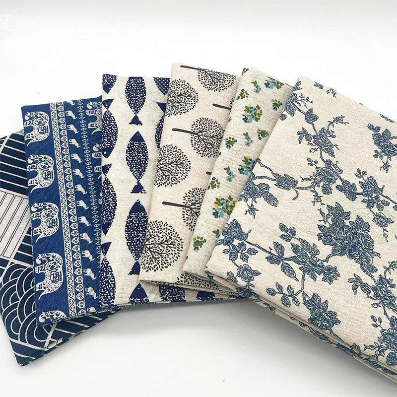Vintage Blue Floral Cotton Lin - Linen Table Runner ulasan dan harga