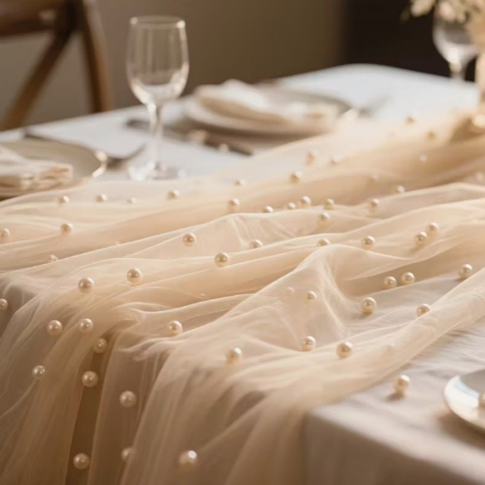 Dreamy Luxury Wedding Table Ru - Linen Table Runner ulasan dan harga