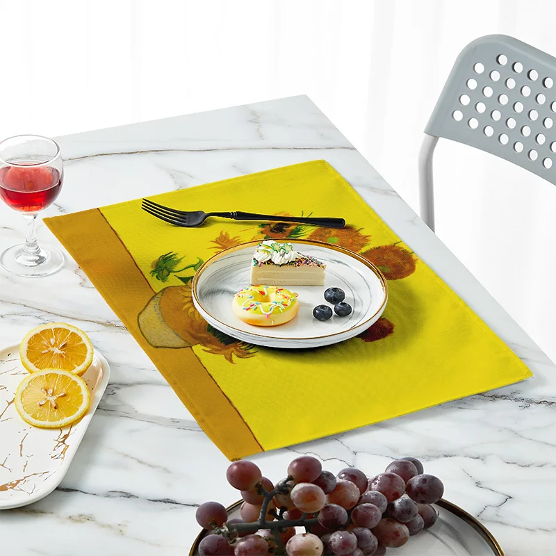 New Van Gogh Oil Painting Tabl - Linen Table Runner ulasan dan harga