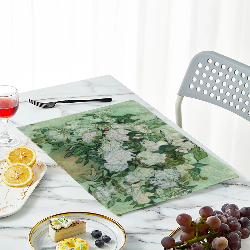 New Van Gogh Oil Painting Tabl - Linen Table Runner ulasan dan harga