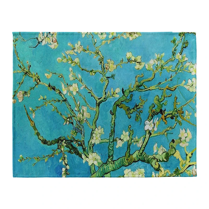 New Van Gogh Oil Painting Tabl - Linen Table Runner ulasan dan harga