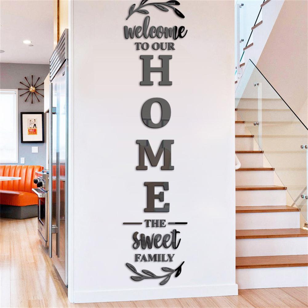 English Letters 3D Mirror Wall - Home Decor Y2K ulasan dan harga