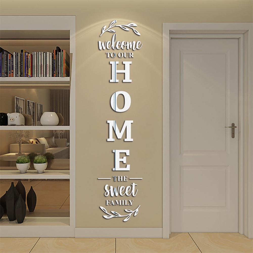 English Letters 3D Mirror Wall - Home Decor Y2K ulasan dan harga