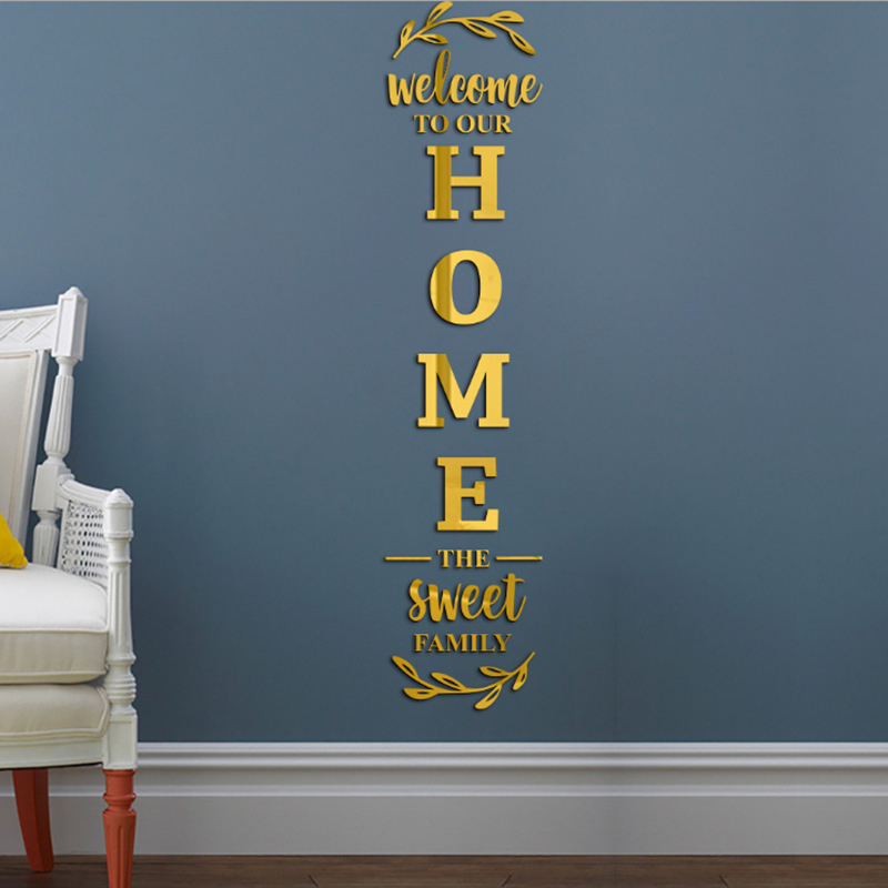 English Letters 3D Mirror Wall - Home Decor Y2K ulasan dan harga