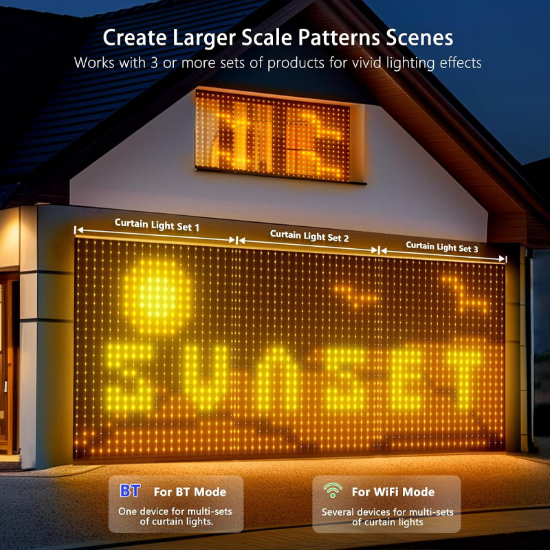 1/2PCS 400LEDs Smart Curtain L - Home Decor Free App ulasan dan harga