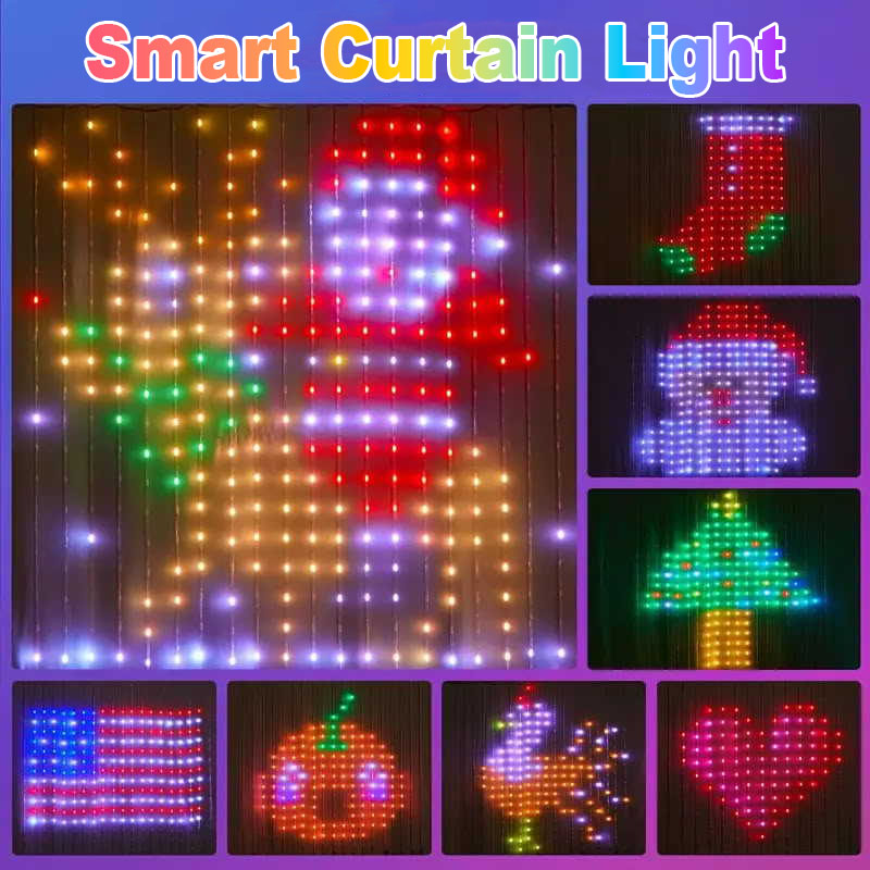 1/2PCS 400LEDs Smart Curtain L - Home Decor Free App ulasan dan harga