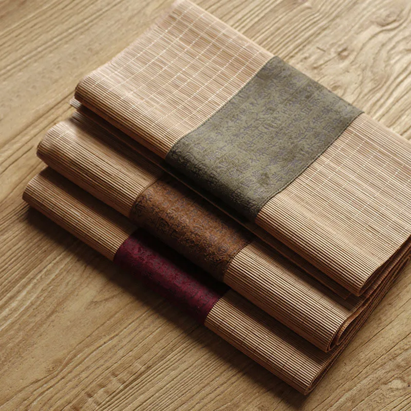 Fabric Bamboo Tea Mat Linen Ze - Linen Table Runner ulasan dan harga
