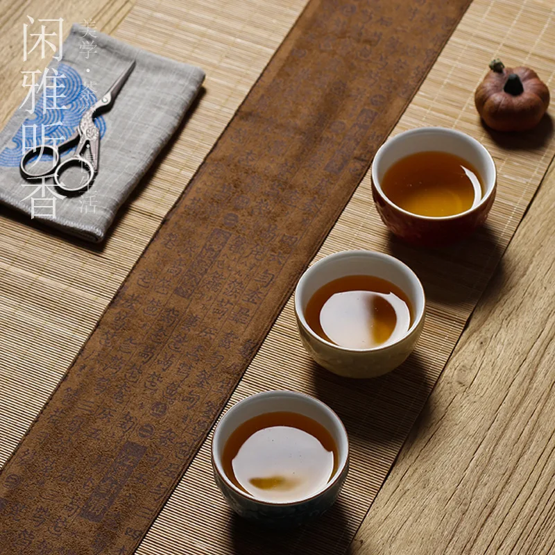 Fabric Bamboo Tea Mat Linen Ze - Linen Table Runner ulasan dan harga