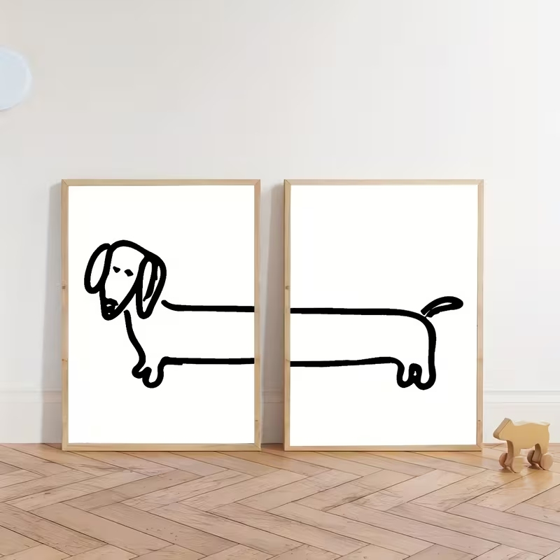2PCS Modern Dachshund  Funny D - Home Decor Theme ulasan dan harga