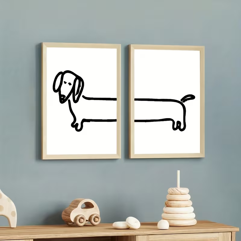 2PCS Modern Dachshund  Funny D - Home Decor Theme ulasan dan harga