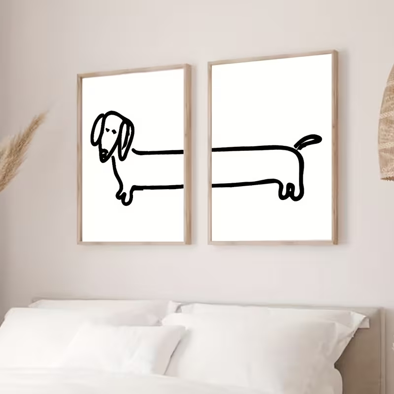 2PCS Modern Dachshund  Funny D - Home Decor Theme ulasan dan harga