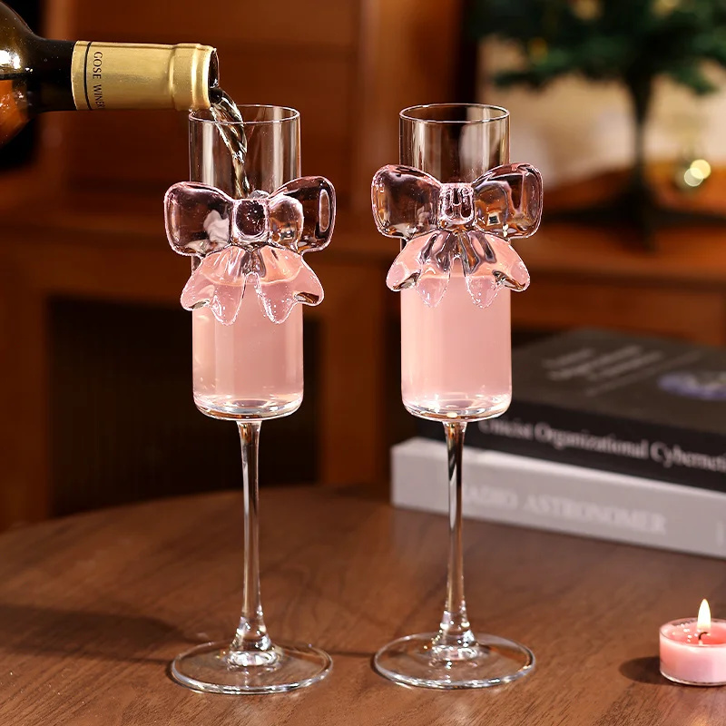 Wedding Bow Y2K Wine Glasses C - Home Decor Y2K ulasan dan harga