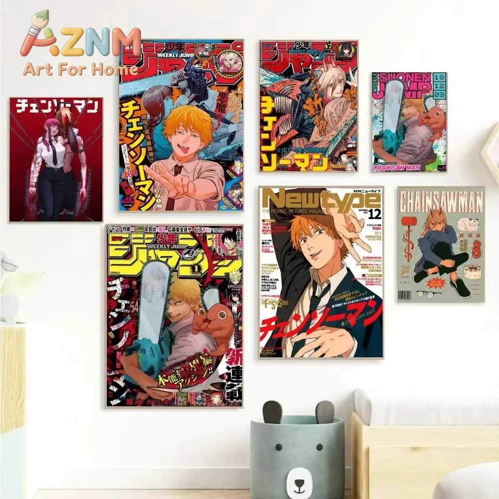 AZNM Chainsaw Man Anime Canvas - Home Decor Magazine ulasan dan harga