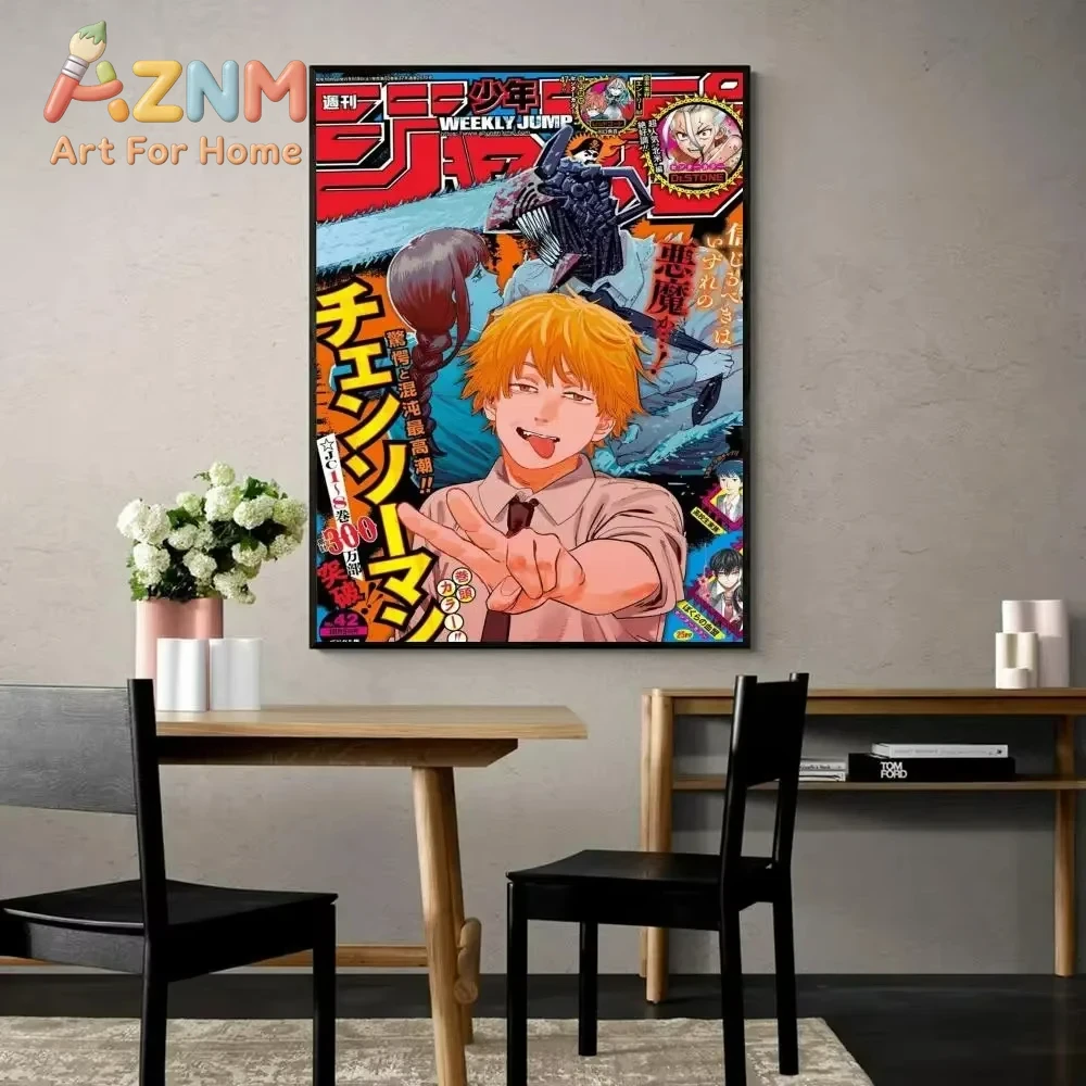 AZNM Chainsaw Man Anime Canvas - Home Decor Magazine ulasan dan harga