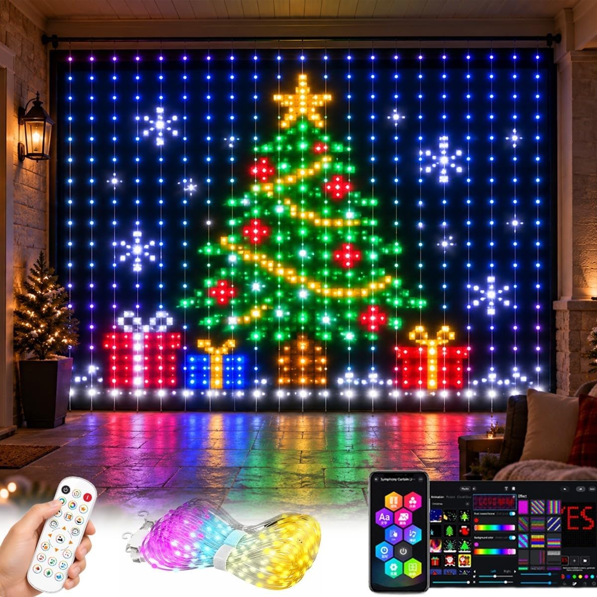 RGB Christmas Curtain Lights,  - Home Decor Free App ulasan dan harga