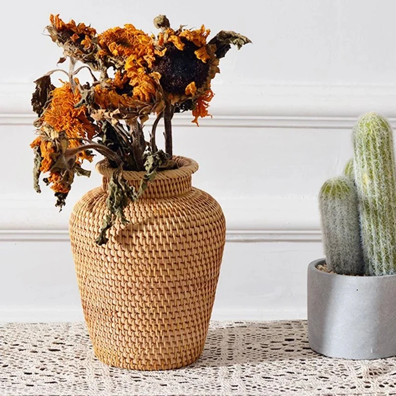 Wicker Basket Rattan Hanging F - Rattan Plant Basket ulasan dan harga