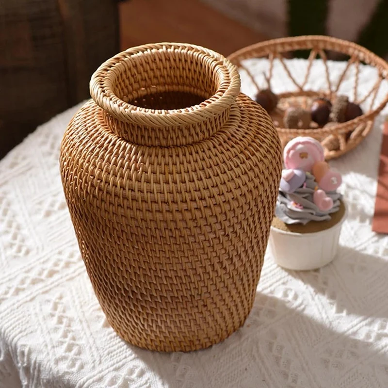 Wicker Basket Rattan Hanging F - Rattan Plant Basket ulasan dan harga