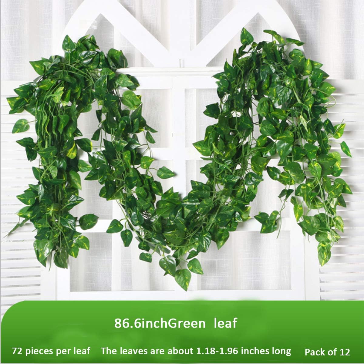 100/2M Artificial Green Ivy Vi - Rattan Plant Basket ulasan dan harga