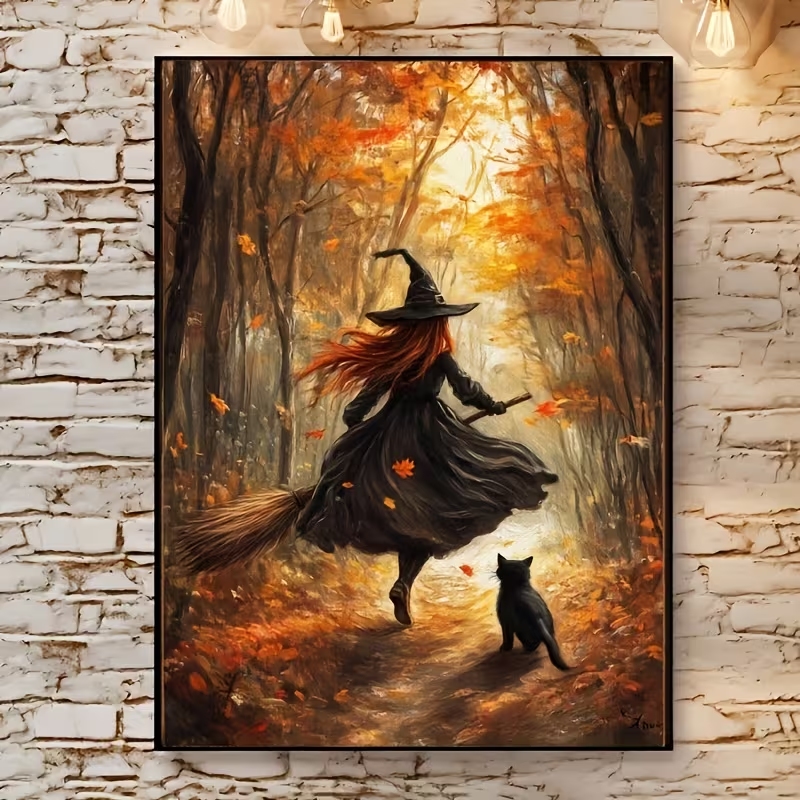Retro Alloween Autumn Witch On - Home Decor Theme ulasan dan harga