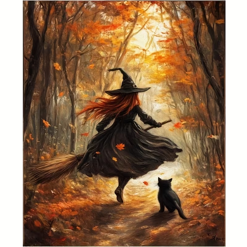Retro Alloween Autumn Witch On - Home Decor Theme ulasan dan harga