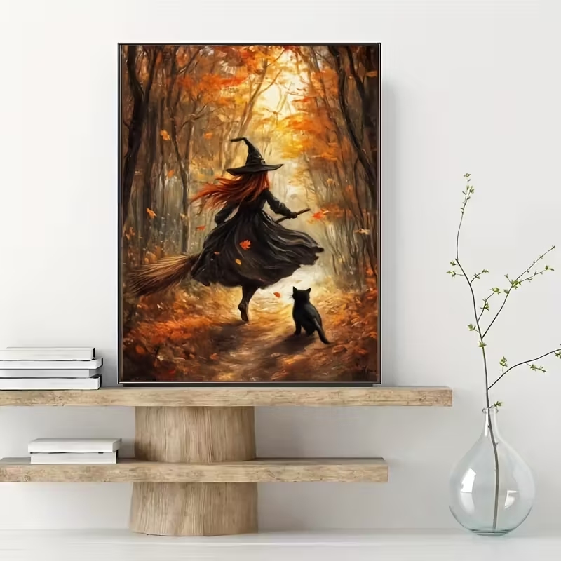 Retro Alloween Autumn Witch On - Home Decor Theme ulasan dan harga