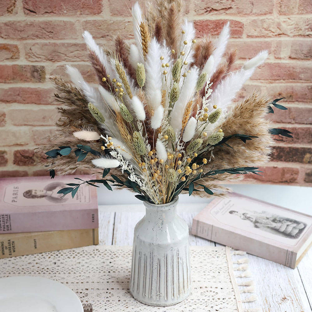 100pcs Dried Pampas Grass Bouq - Pampas Grass Decor ulasan dan harga