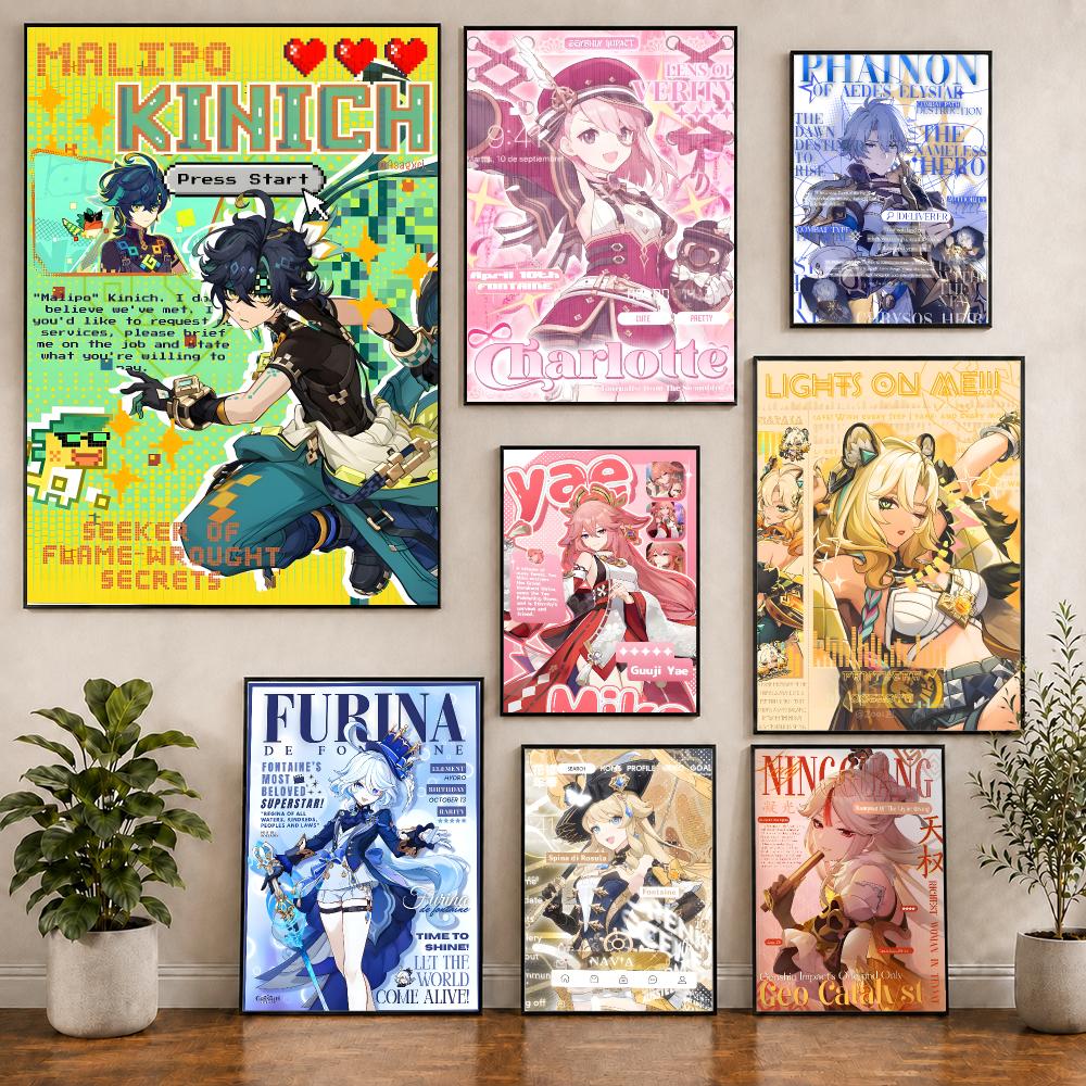 genshin magazine style Poster  - Home Decor Magazine ulasan dan harga