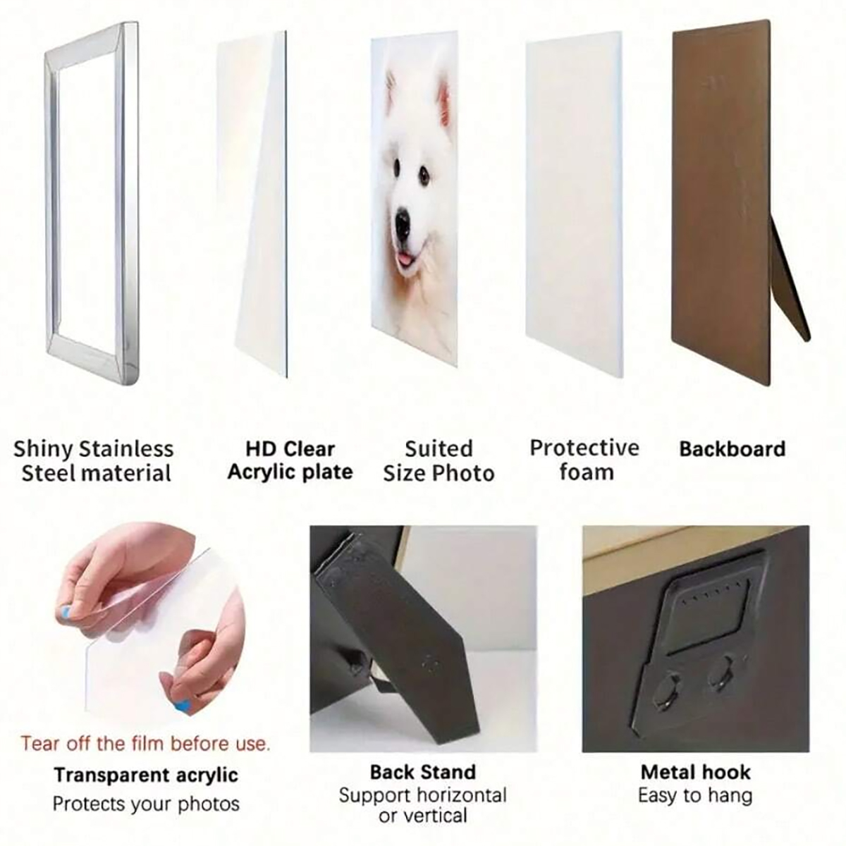 Stainless steel photo frame, v - Bamboo Photo Frame ulasan dan harga