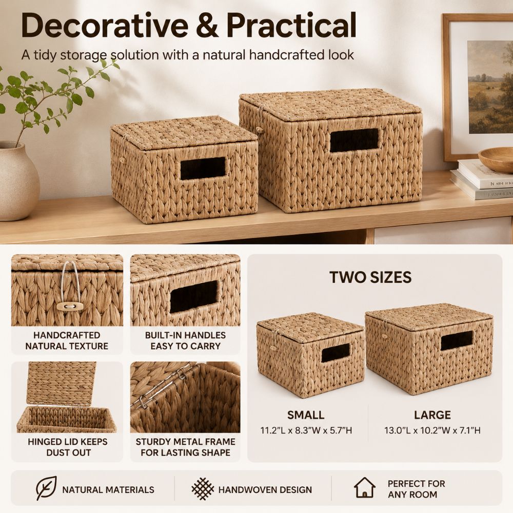 Water Hyacinth Wicker Storage  - Rattan Plant Basket ulasan dan harga