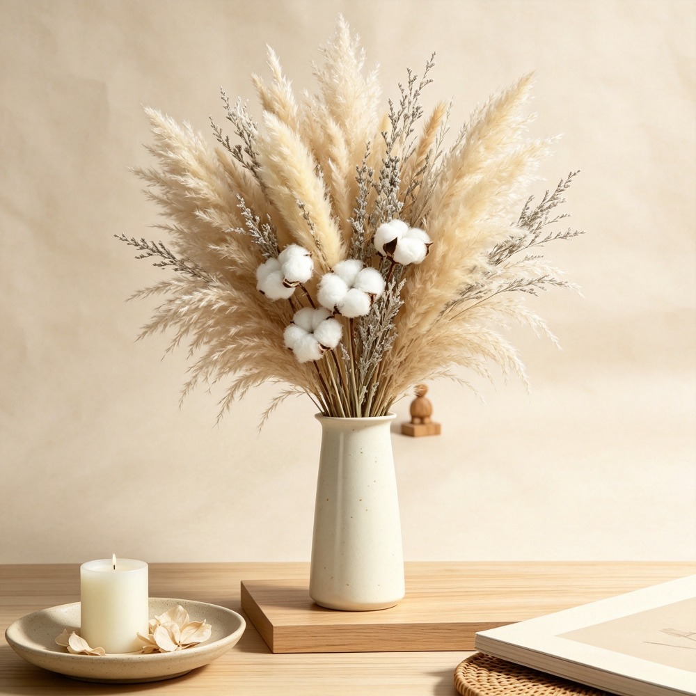 Natural Dried Pampas Grass Bou - Pampas Grass Decor ulasan dan harga