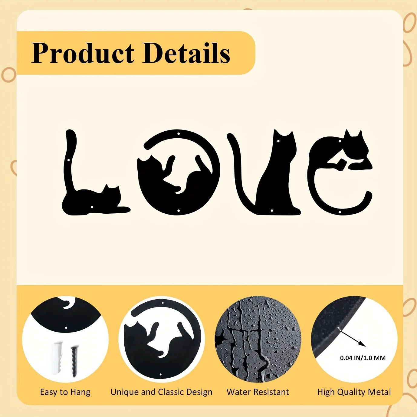 HelloYoung 4pcs/set Cute Cat M - Home Decor Y2K ulasan dan harga