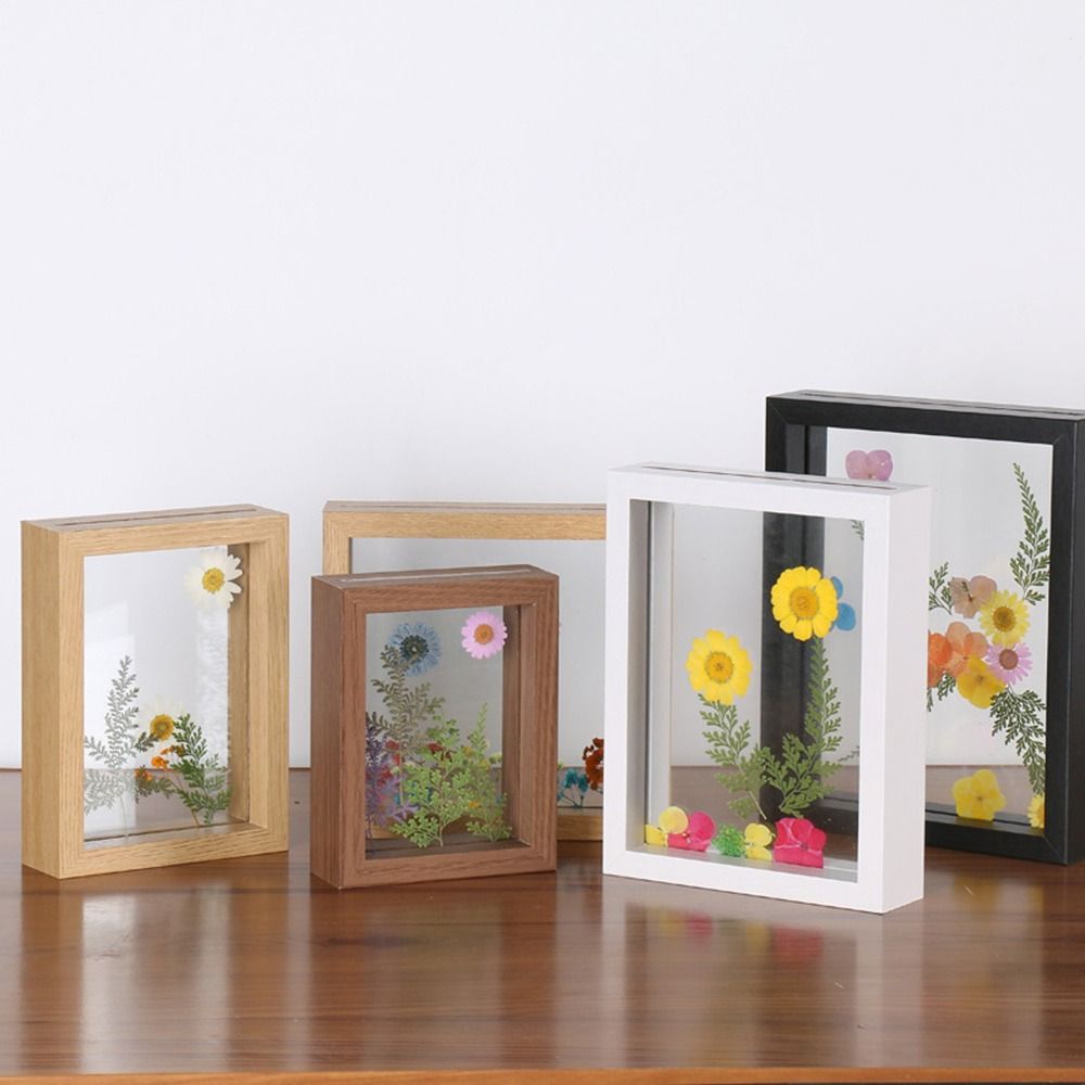 Wooden Glass Leaf Specimen Fra - Bamboo Photo Frame ulasan dan harga