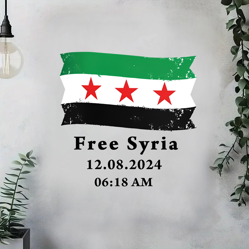 Syria Flag with Text Free Syri - Home Decor Indonesia ulasan dan harga