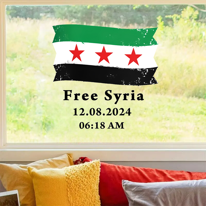 Syria Flag with Text Free Syri - Home Decor Indonesia ulasan dan harga